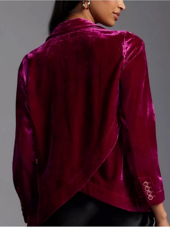 Anthropologie Jackets & Blazers - Anthropologie Velvet Open-Back Blazer in Deep Berry